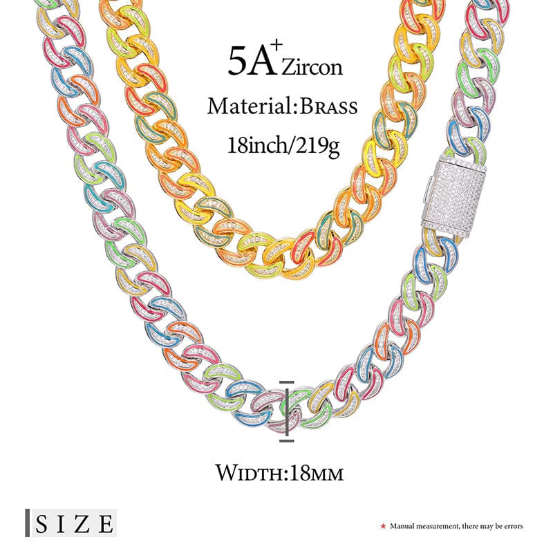 18MM Glow Curve Cuban Link Chain – “Luminous Wave” Edition White Gold 8 IN (Bracelet) - Shop Gold Supply