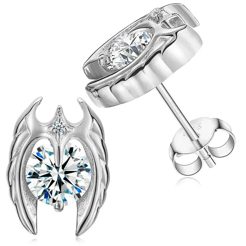 Angel Flame Moissanite Stud Earrings – “Heaven’s Fire” Edition White Gold - Shop Gold Supply