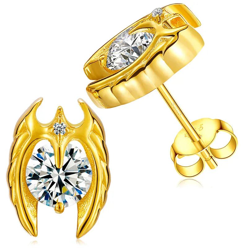 Angel Flame Moissanite Stud Earrings – “Heaven’s Fire” Edition Yellow Gold - Shop Gold Supply