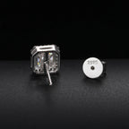 Asscher Halo Moissanite Stud Earrings – “Royal Ice” Edition - Shop Gold Supply