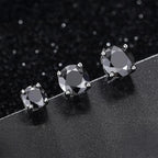 Black Moissanite Round Stud Earrings – “Shadow Ice” Edition White Gold 0.5 Carat (5MM) - Shop Gold Supply