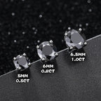 Black Moissanite Round Stud Earrings – “Shadow Ice” Edition White Gold 0.5 Carat (5MM) - Shop Gold Supply