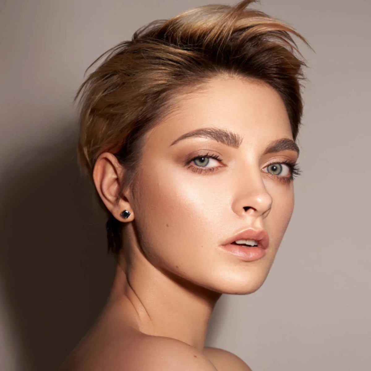 Black Moissanite Round Stud Earrings – “Shadow Ice” Edition White Gold 0.5 Carat (5MM) - Shop Gold Supply