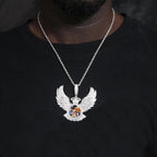 Custom Angel Wing Photo Pendant – “Heavenbound Tribute” Edition VVS1 5A CZ White Gold 18 IN Rope - Shop Gold Supply