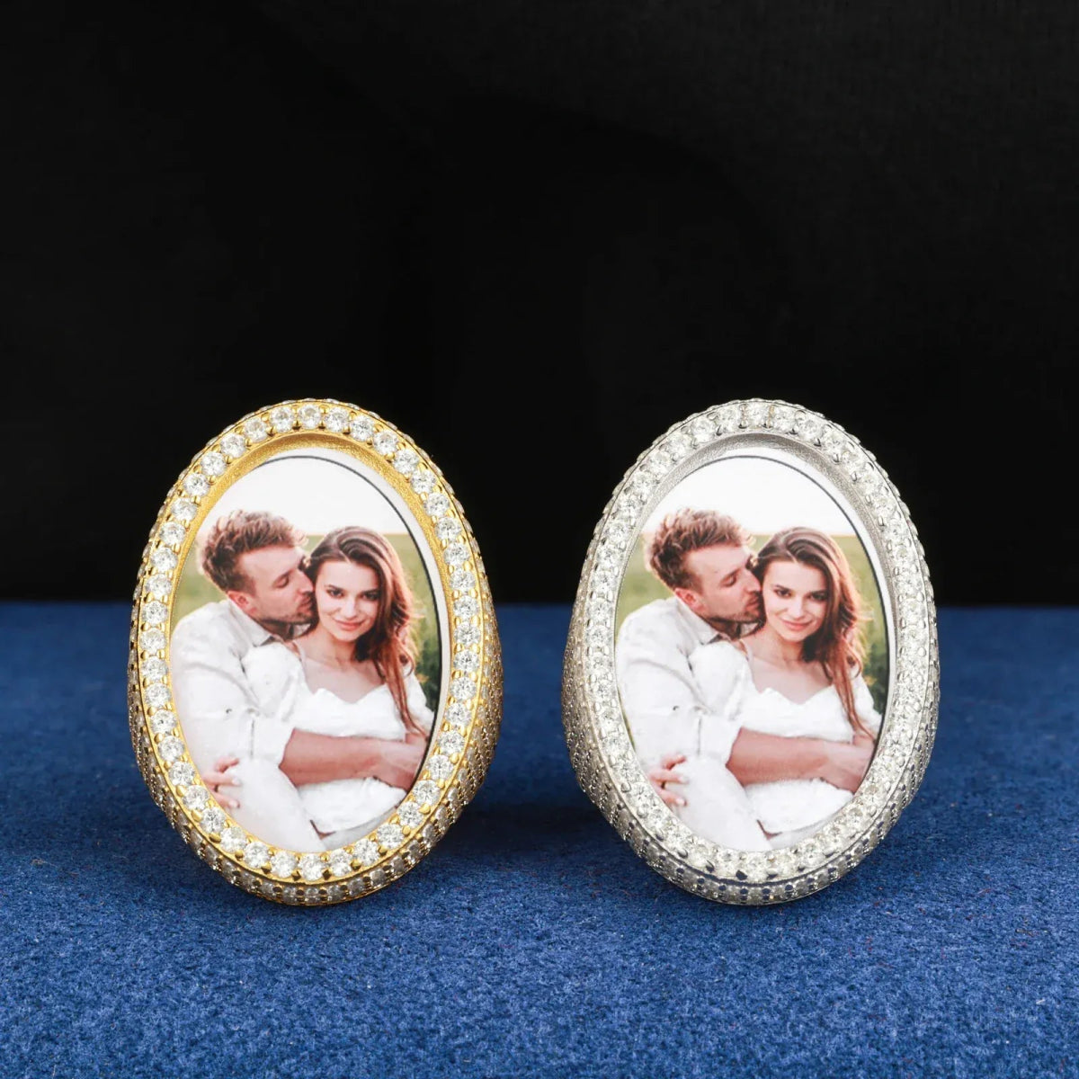 Custom Iced Photo Memory Ring – “Eternal Portrait” Edition VVS1 5A CZ Yellow Gold 9 - Shop Gold Supply