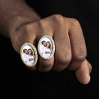Custom Iced Photo Memory Ring – “Eternal Portrait” Edition VVS1 5A CZ Yellow Gold 9 - Shop Gold Supply