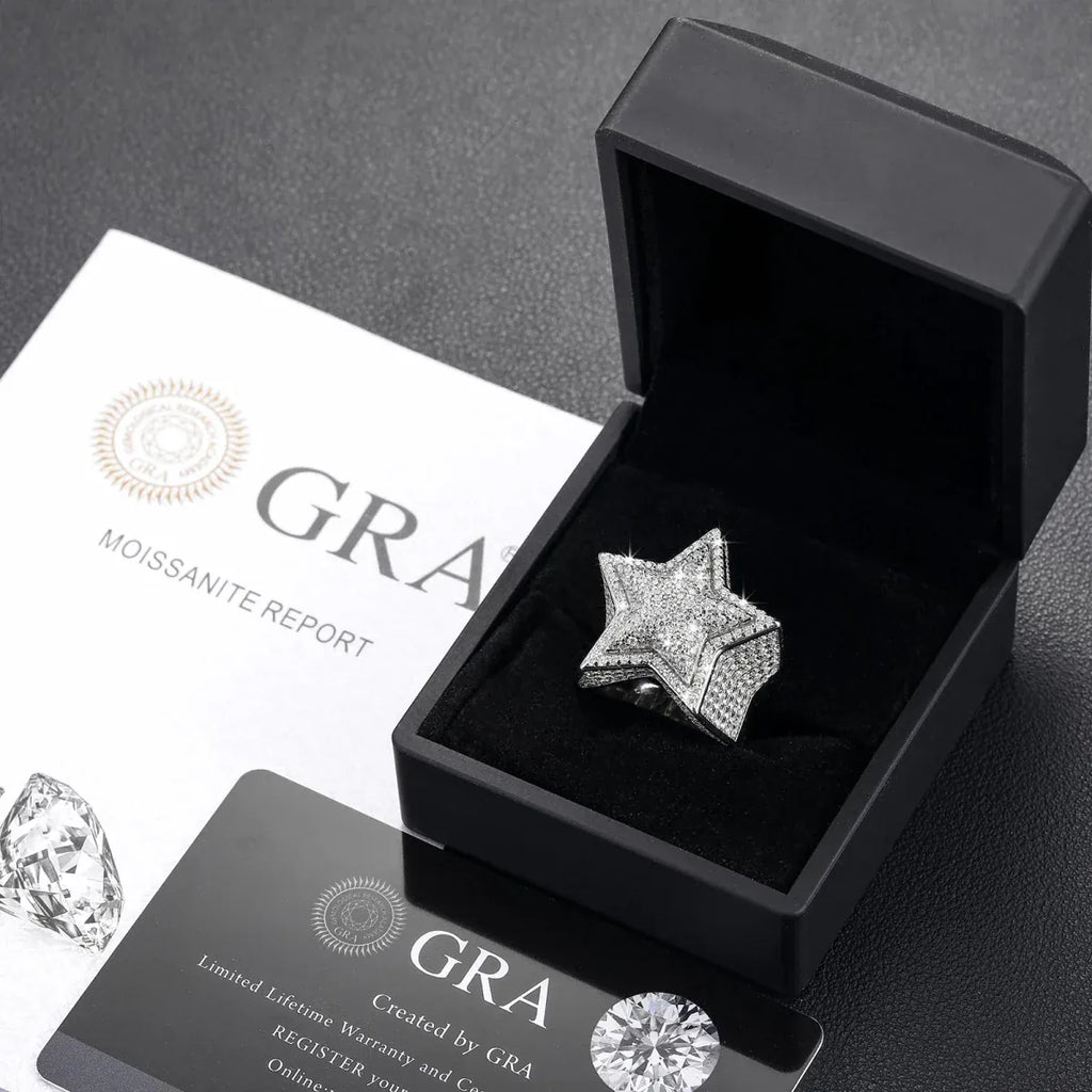 Five-Point Star Pavé Ring – “Supernova Shine” Edition - The Gold Supply
