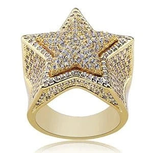 Yellow Gold / 7 Five-Point Star Pavé Ring – “Supernova Shine” Edition - The Gold Supply