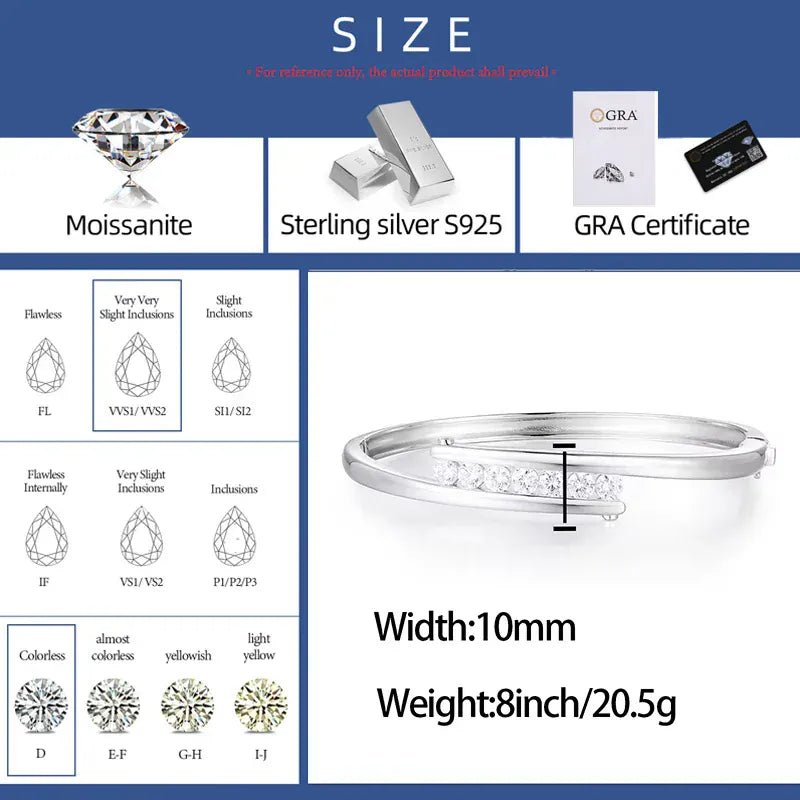 Floating Bar Bangle Bracelet – “Levitating Shine” Edition VVS 5A CZ 7 IN White Gold - Shop Gold Supply