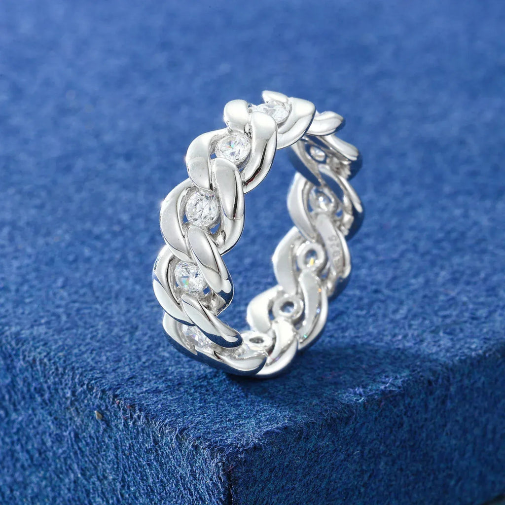 Floating Stone Cuban Link Ring – “Diamond Spine” Edition Gold 6 - Shop Gold Supply