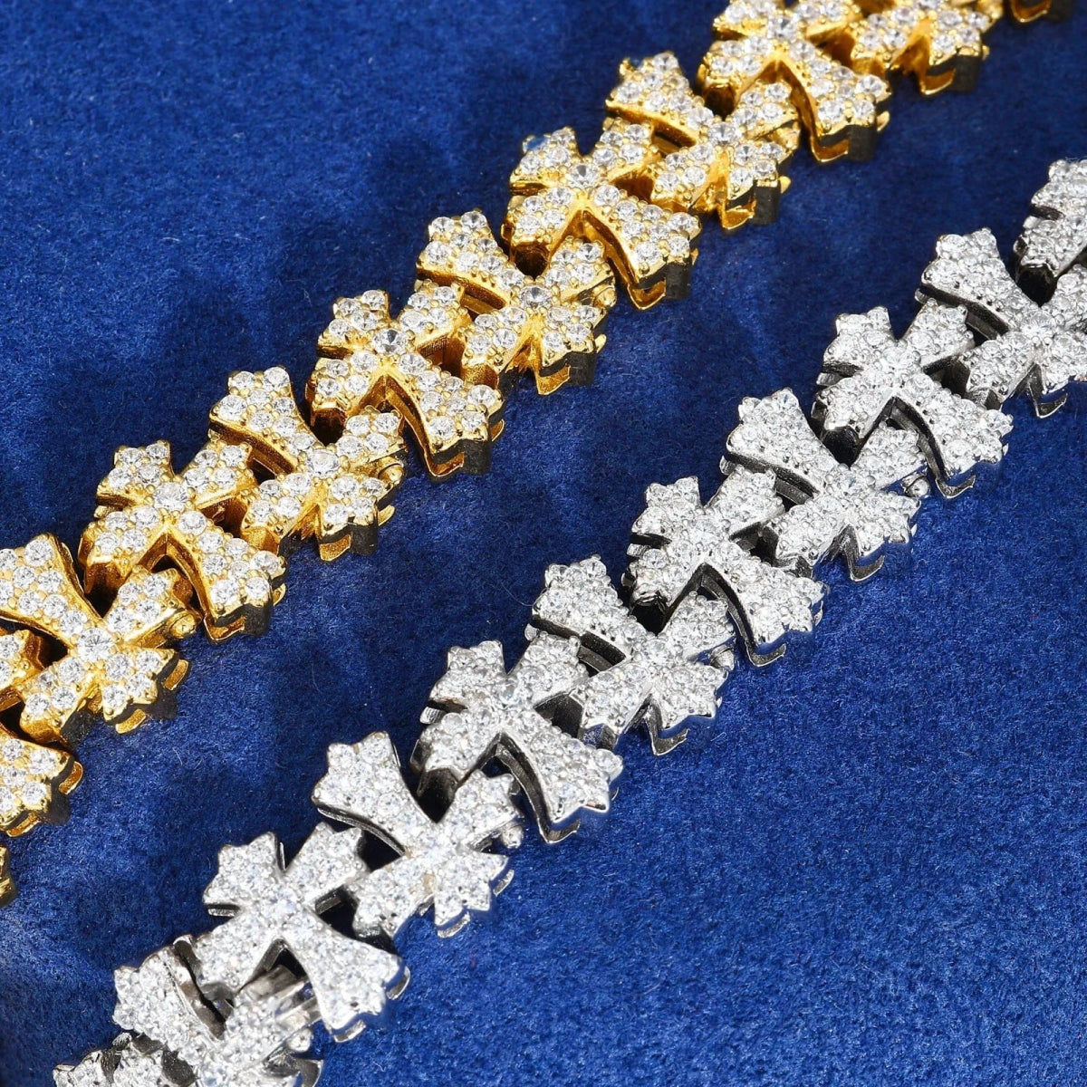 Gothic Ice Link Bracelet – “Sanctuary Shine” Edition VVS 5A CZ 6 IN White Gold - Shop Gold Supply