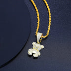 Iced Bear Moissanite Pendant – “Royal Cub” Edition White Gold - Shop Gold Supply
