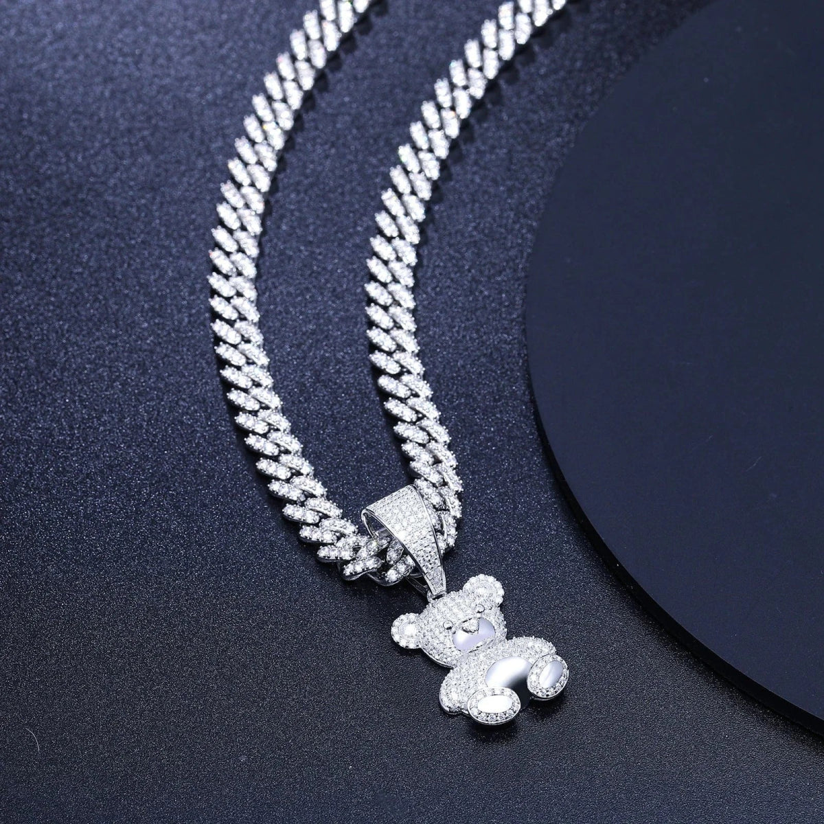 Iced Bear Moissanite Pendant – “Royal Cub” Edition White Gold - Shop Gold Supply