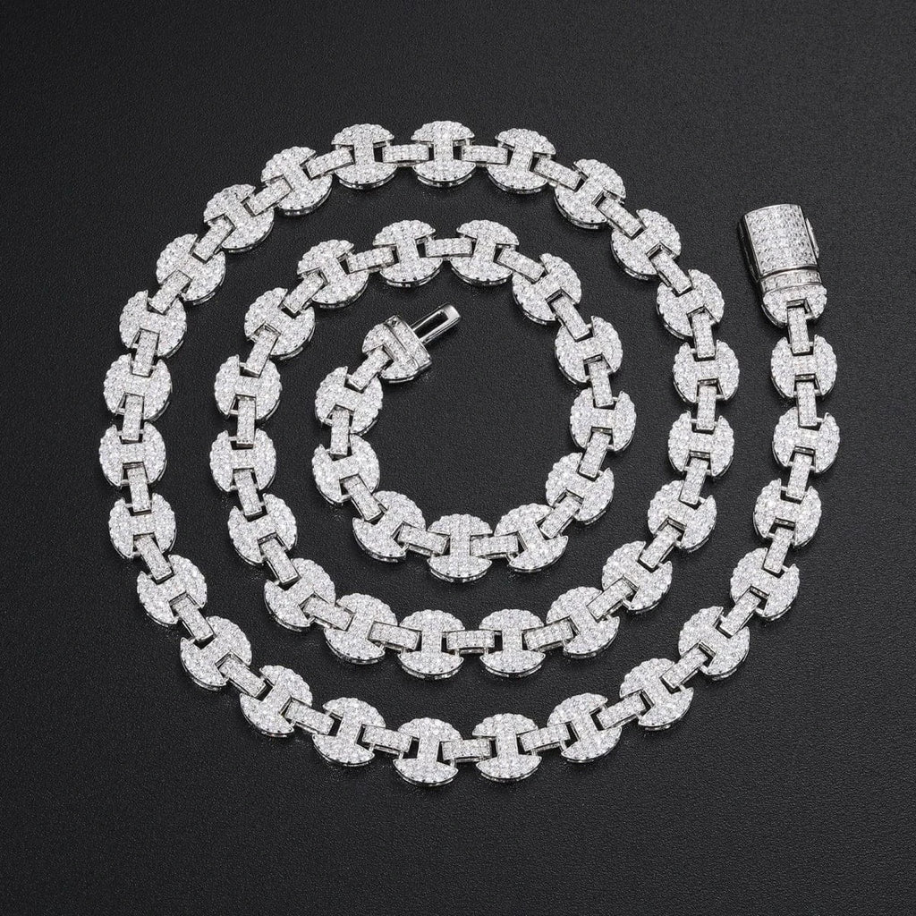 Iced Coffee Bean Link Chain – “Frost Bite” Edition - The Gold Supply