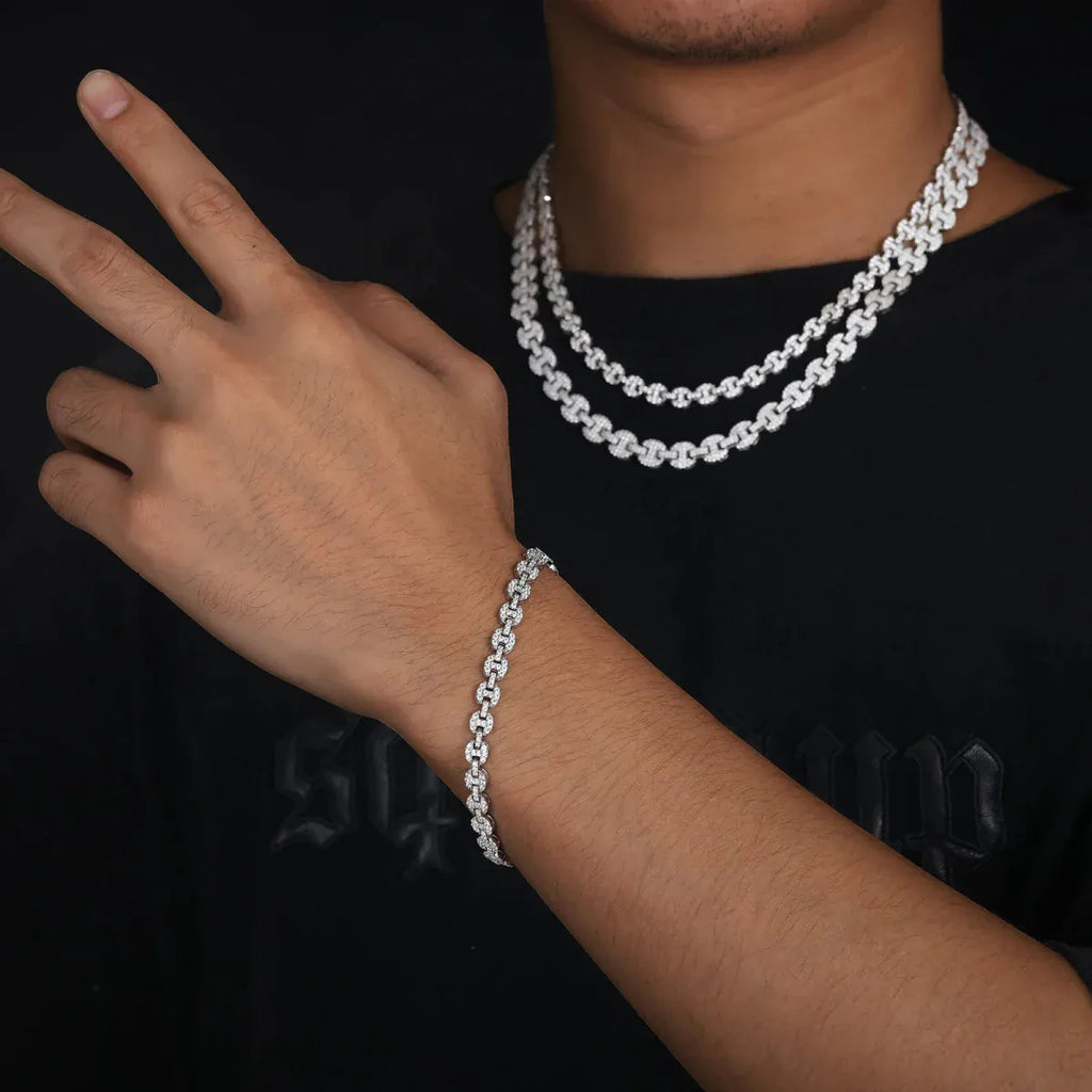 Iced Coffee Bean Link Chain – “Frost Bite” Edition - The Gold Supply