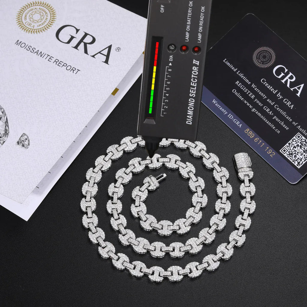 Iced Coffee Bean Link Chain – “Frost Bite” Edition - The Gold Supply