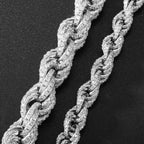 Iced Rope Bracelet – “Glacier Twist” Edition White Gold 6 IN 8MM Moissanite - Shop Gold Supply
