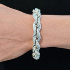 Iced Rope Bracelet – “Glacier Twist” Edition White Gold 6 IN 8MM Moissanite - Shop Gold Supply