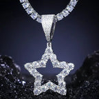 Iced Star Moissanite Pendant – “North Star Shine” Edition Yellow Gold - Shop Gold Supply