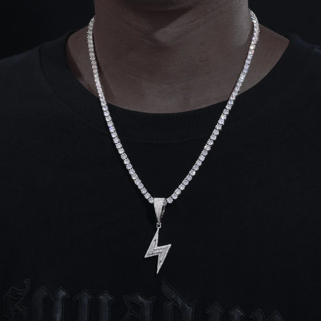 Lightning Moissanite Pendant – “Voltage Strike” Edition Yellow Gold - Shop Gold Supply