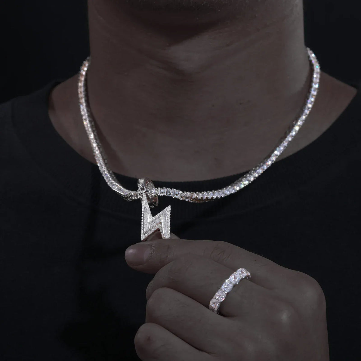 Lightning Moissanite Pendant – “Voltage Strike” Edition Yellow Gold - Shop Gold Supply