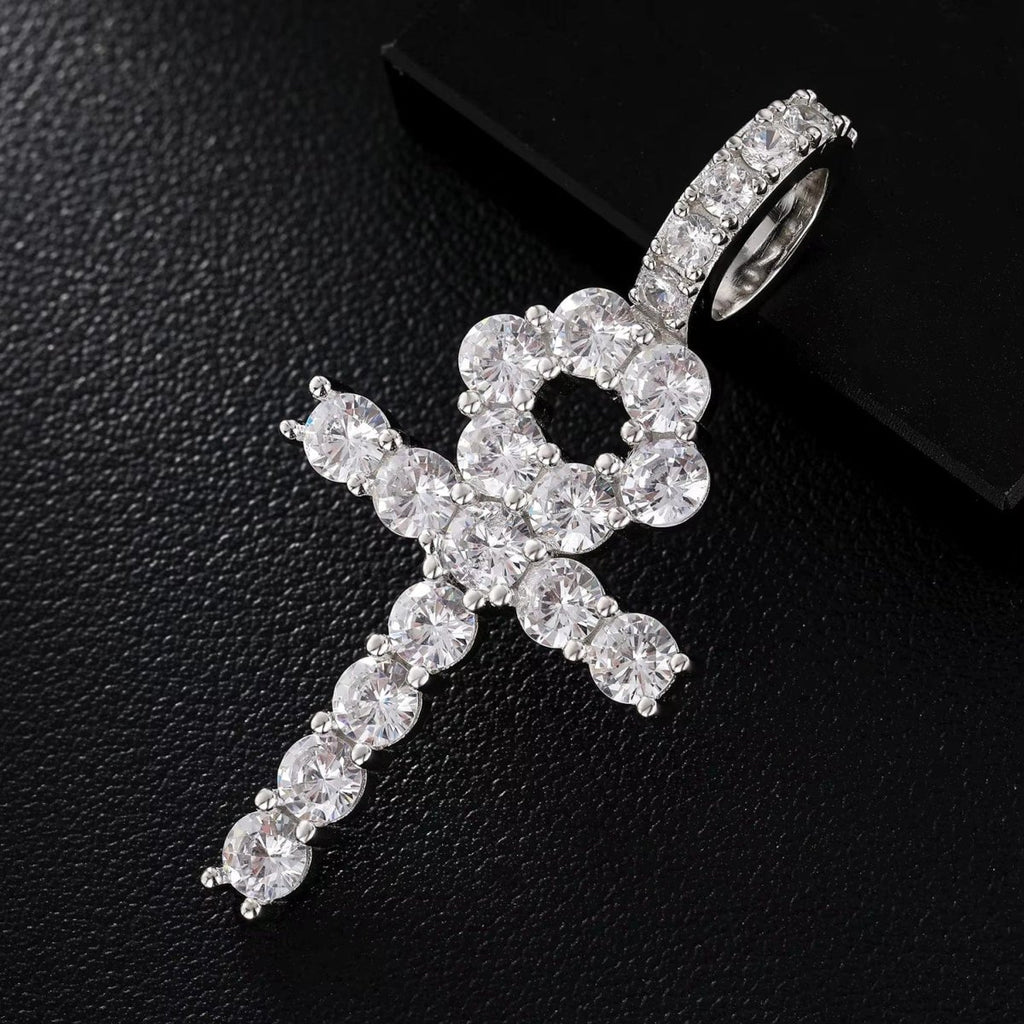 Line Set Moissanite Ankh Pendant – “Life Eternal” Edition Large - Shop Gold Supply
