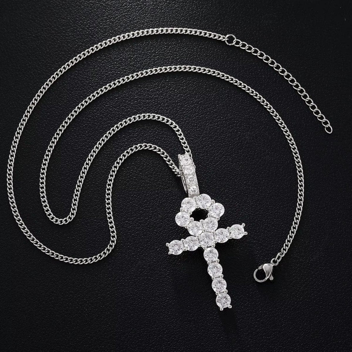 Line Set Moissanite Ankh Pendant – “Life Eternal” Edition Large - Shop Gold Supply