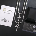 Line Set Moissanite Ankh Pendant – “Life Eternal” Edition Small - Shop Gold Supply