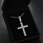 Line Set Moissanite Cross Pendant – “Pure Brilliance” Edition - Shop Gold Supply
