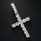 Line Set Moissanite Cross Pendant – “Pure Brilliance” Edition - Shop Gold Supply
