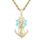 Moissanite Glow Anchor Helm Pendant – “Stormproof” Edition Yellow Gold - Shop Gold Supply