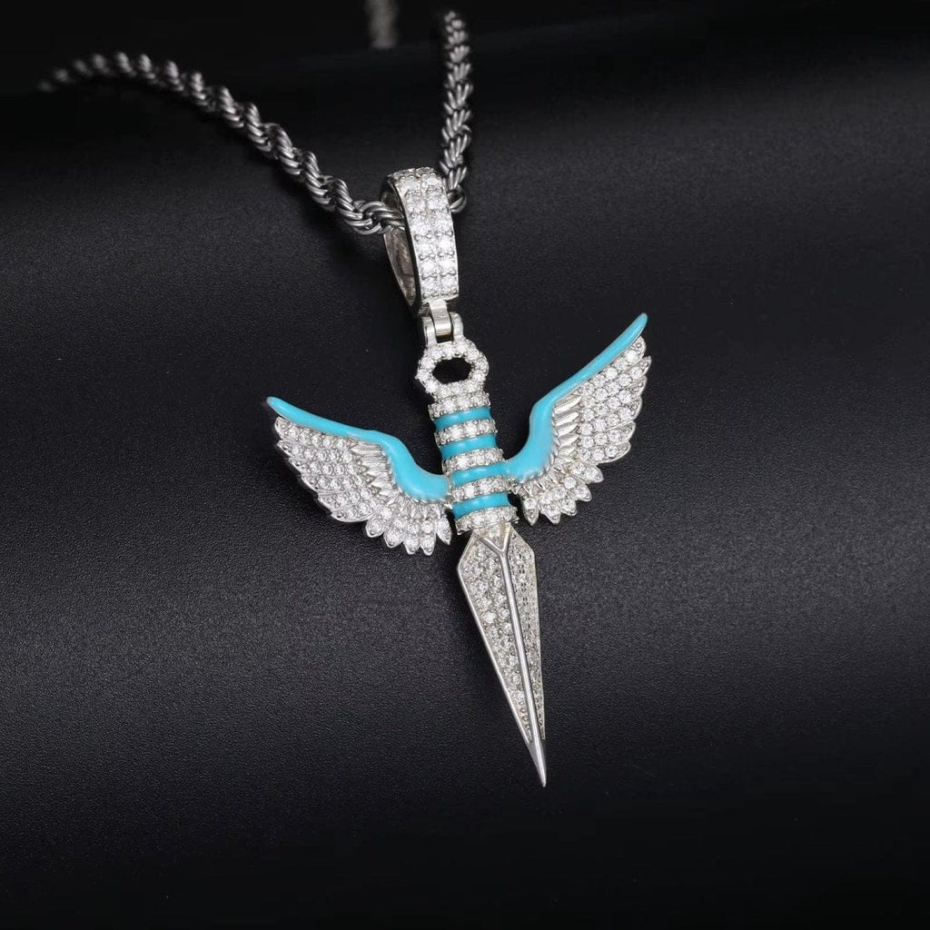 Moissanite Glow Angel Dagger Pendant – “Heaven’s Edge” Edition - The Gold Supply