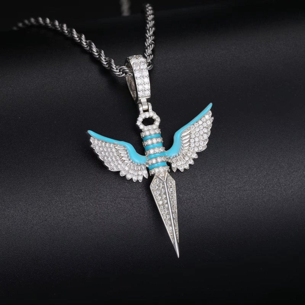 Moissanite Glow Angel Dagger Pendant – “Heaven’s Edge” Edition - The Gold Supply