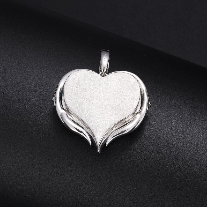 Moissanite Glow Angel Heart Pendant – “Divine Flame” Edition - Shop Gold Supply