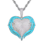 Moissanite Glow Angel Heart Pendant – “Divine Flame” Edition - Shop Gold Supply