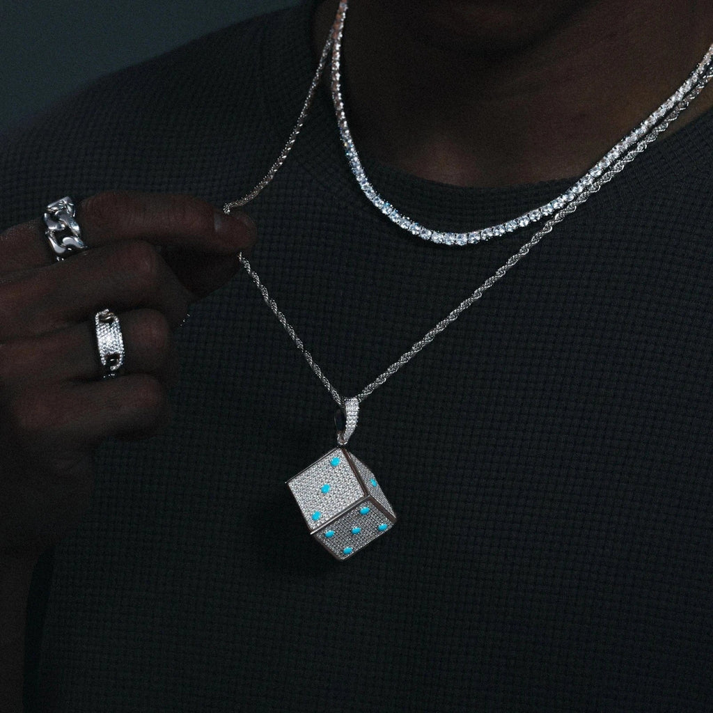 Moissanite Glow Dice Pendant – “High Roller” Edition - Shop Gold Supply