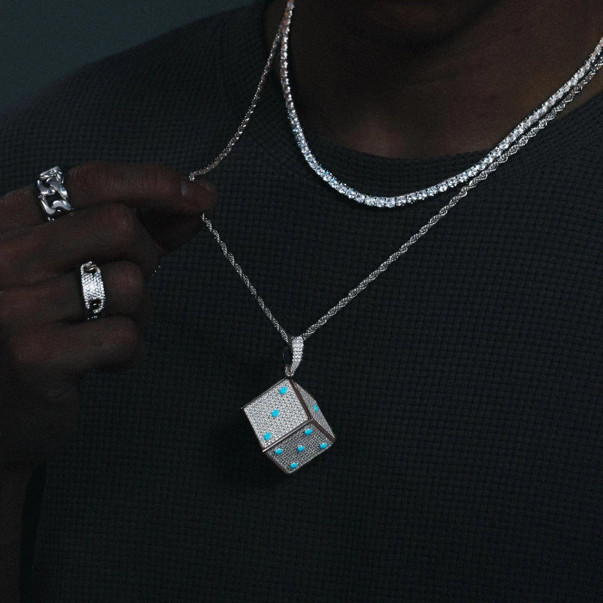 Moissanite Glow Dice Pendant – “High Roller” Edition - Shop Gold Supply