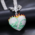 Moissanite Glow Fire Heart Pendant – “Burning Desire” Edition - Shop Gold Supply