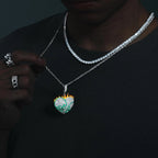 Moissanite Glow Fire Heart Pendant – “Burning Desire” Edition - Shop Gold Supply