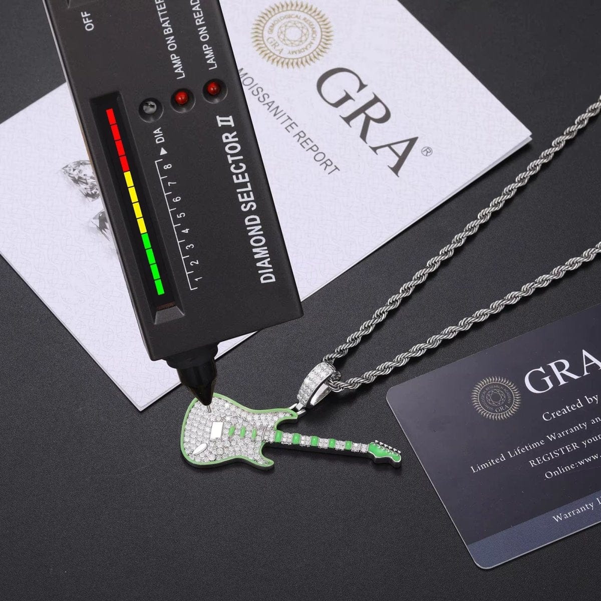 Moissanite Glow Guitar Pendant – “Electric Pulse” Edition - The Gold Supply