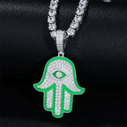 Moissanite Glow Hamsa Pendant – “Guardian Light” Edition - Shop Gold Supply