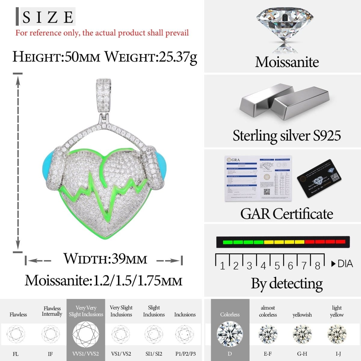 Moissanite Glow Heart Pendant – “Heartbeat Harmony” Edition - The Gold Supply