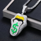Moissanite Glow Money Mouth Pendant – “Drip Dollar” Edition - Shop Gold Supply