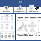 Moissanite Pavé Cross Stud Earrings – “Divine Ice” Edition Yellow Gold - Shop Gold Supply