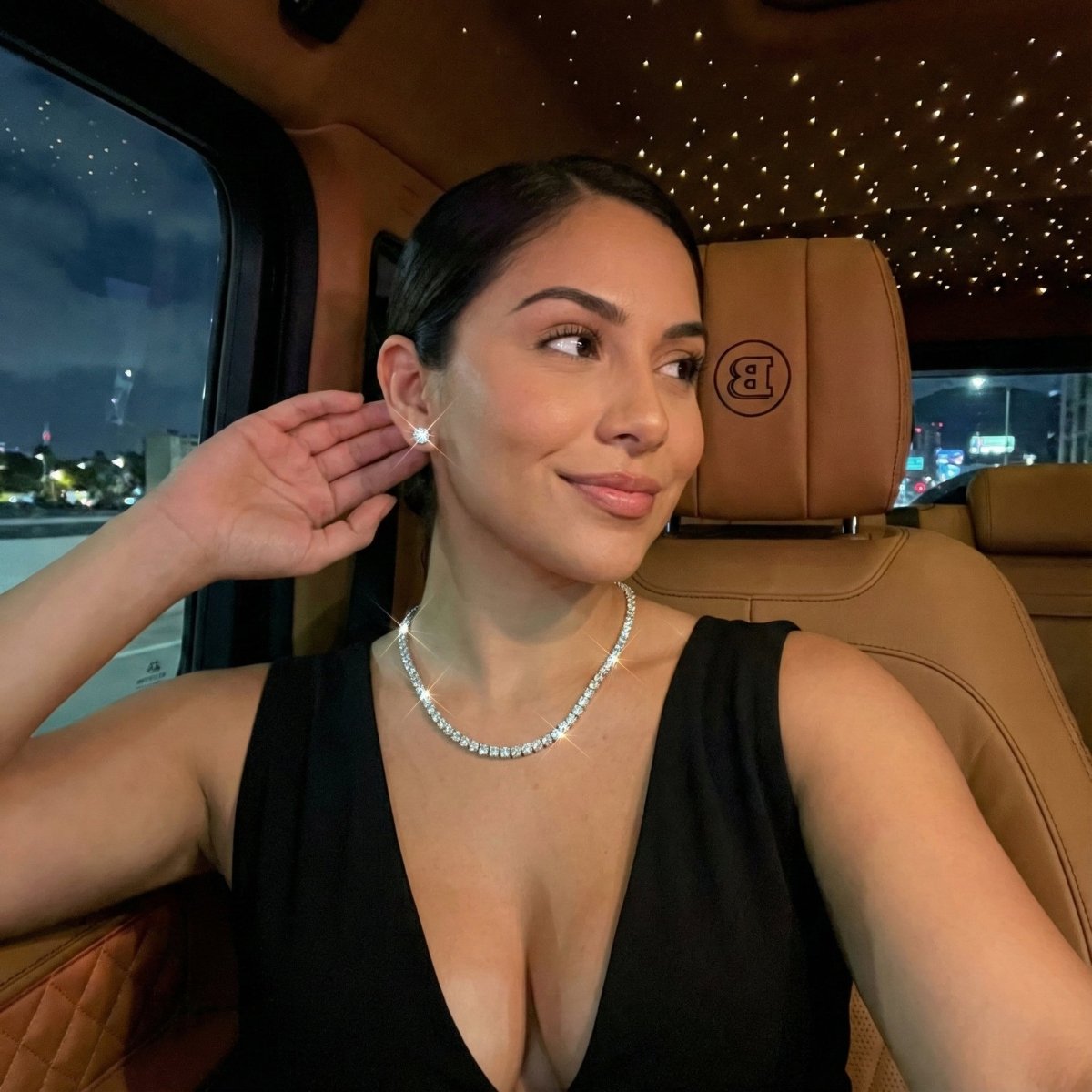 Moissanite Stud Earrings 10MM 925 Silver White Gold - Shop Gold Supply