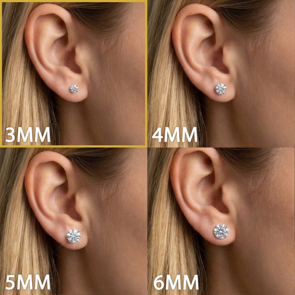 Moissanite Stud Earrings W 10MM 925 Silver White Gold - Shop Gold Supply