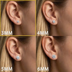 Moissanite Stud Earrings W 10MM 925 Silver White Gold - Shop Gold Supply