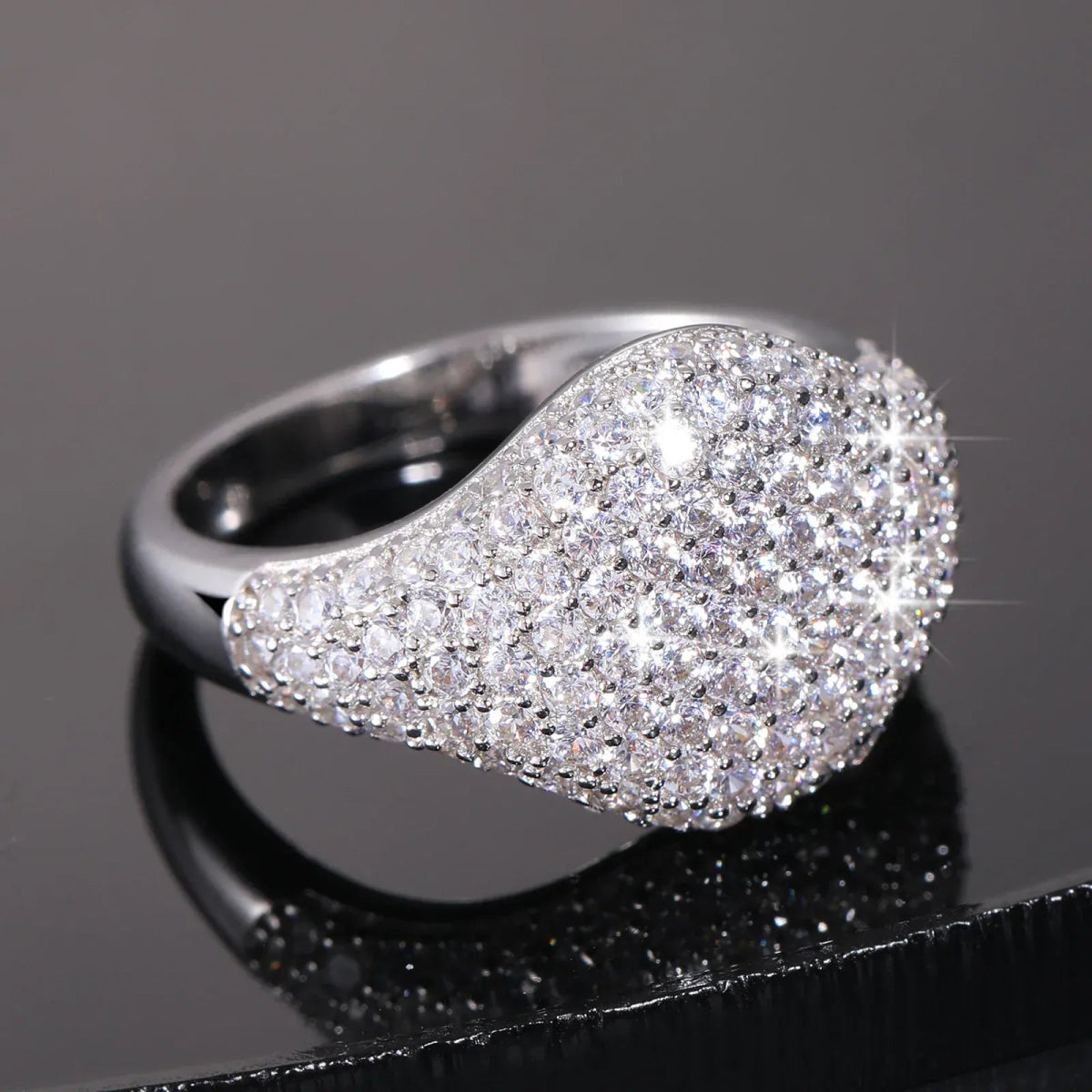 Pavé Wave Dome Ring – “Glacier Crest” Edition 6 - Shop Gold Supply