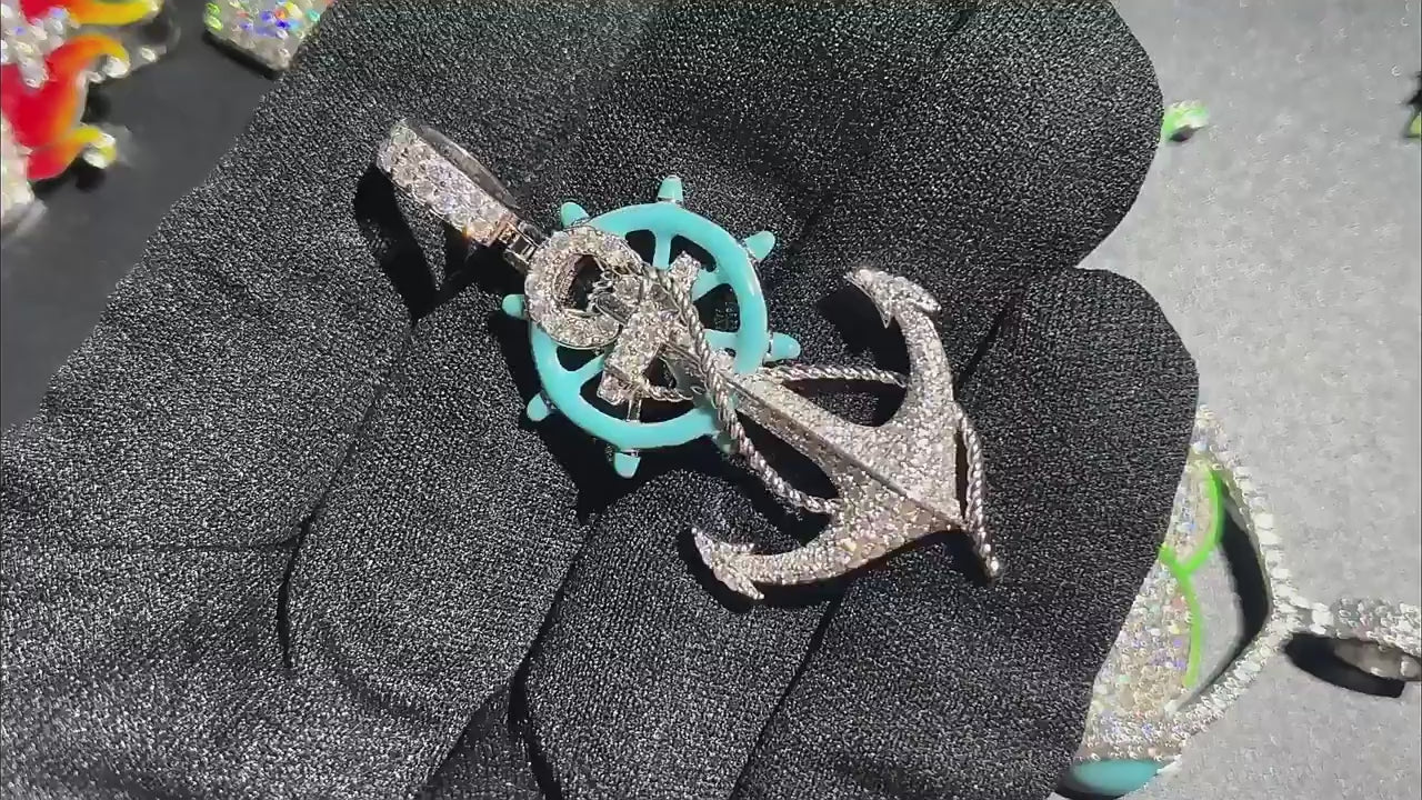 Moissanite Glow Anchor Helm Pendant – “Stormproof” Edition