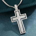 Reversible Iced Cross Pendant – “Double Blessing” Edition 30 IN FREE Rope - Shop Gold Supply